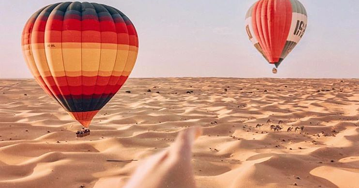 desert safari dubai hot air balloon